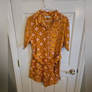 Nine Lives Bazaar Pink and Orange Swirl Dress